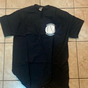 Gildan black shirt with a design on it